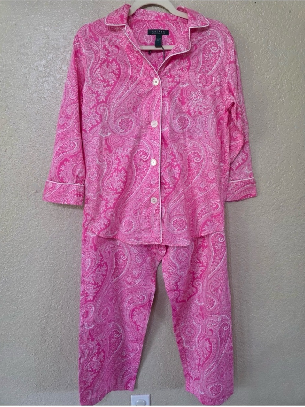 Lauren Ralph Lauren Women’s Bright Pink Pajama Set Size S
